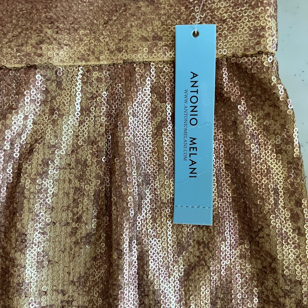 CLEARANCE Antonio Melani - Size 14 Gold/ Metallic Snake skin skirt NWT - Picture 5 of 8
